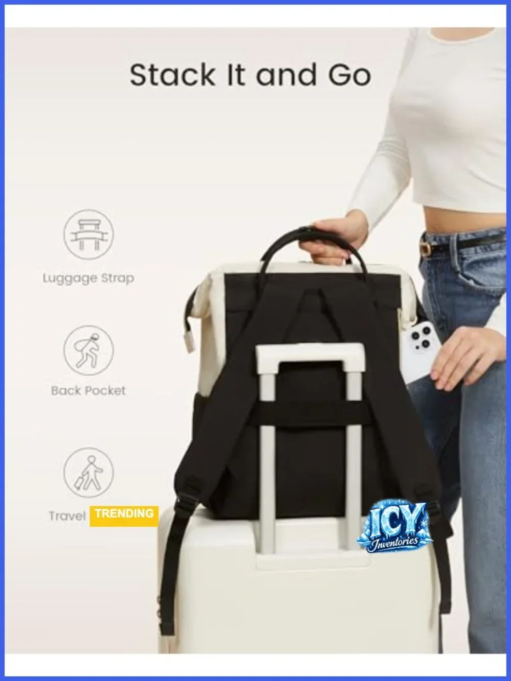 17-Inch Laptop Backpack for Women, Waterproof Work Travel Daypack